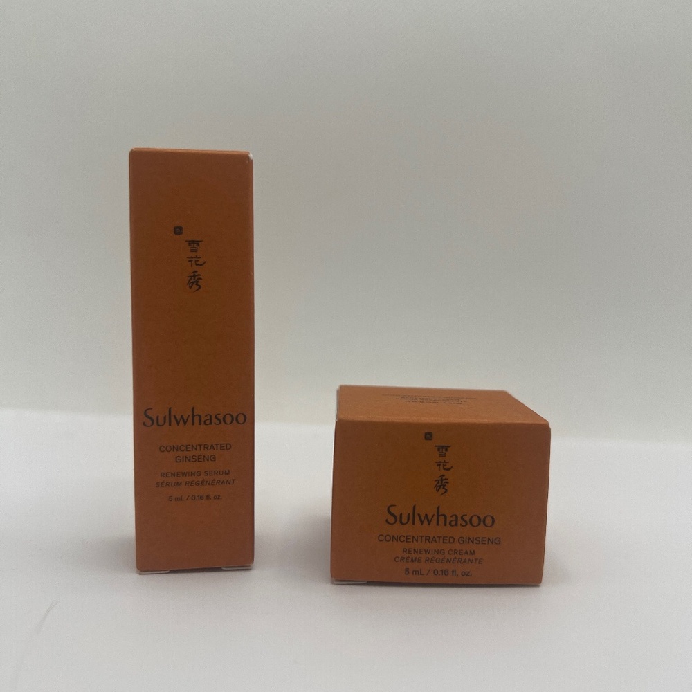 Set of SULWHASOO Concentrated Ginseng Renewing Cream 5mL and mini serum
